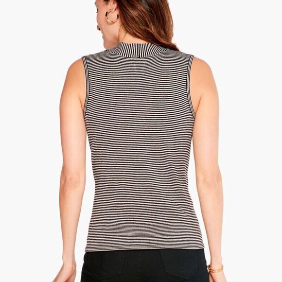 Nic + Zoe Vital Striped Wrap Tank Brown and Cream Size Med - Picture 3 of 9